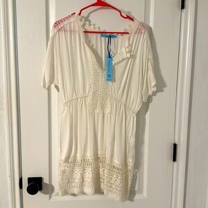 Solitaire Swim White Lace Beach Cover Up